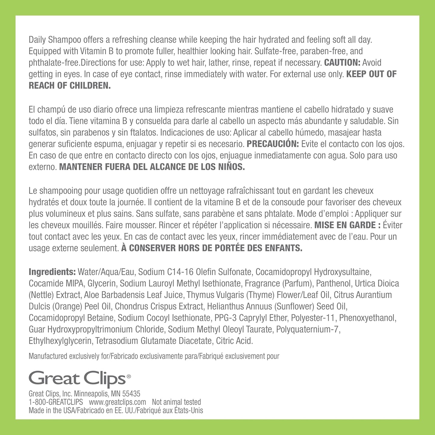 GREAT CLIPS LATITUDE Daily Hydrating Shampoo | Men's Shampoo that Promotes Full + Healthy Hair | For All Hair Types | 32oz