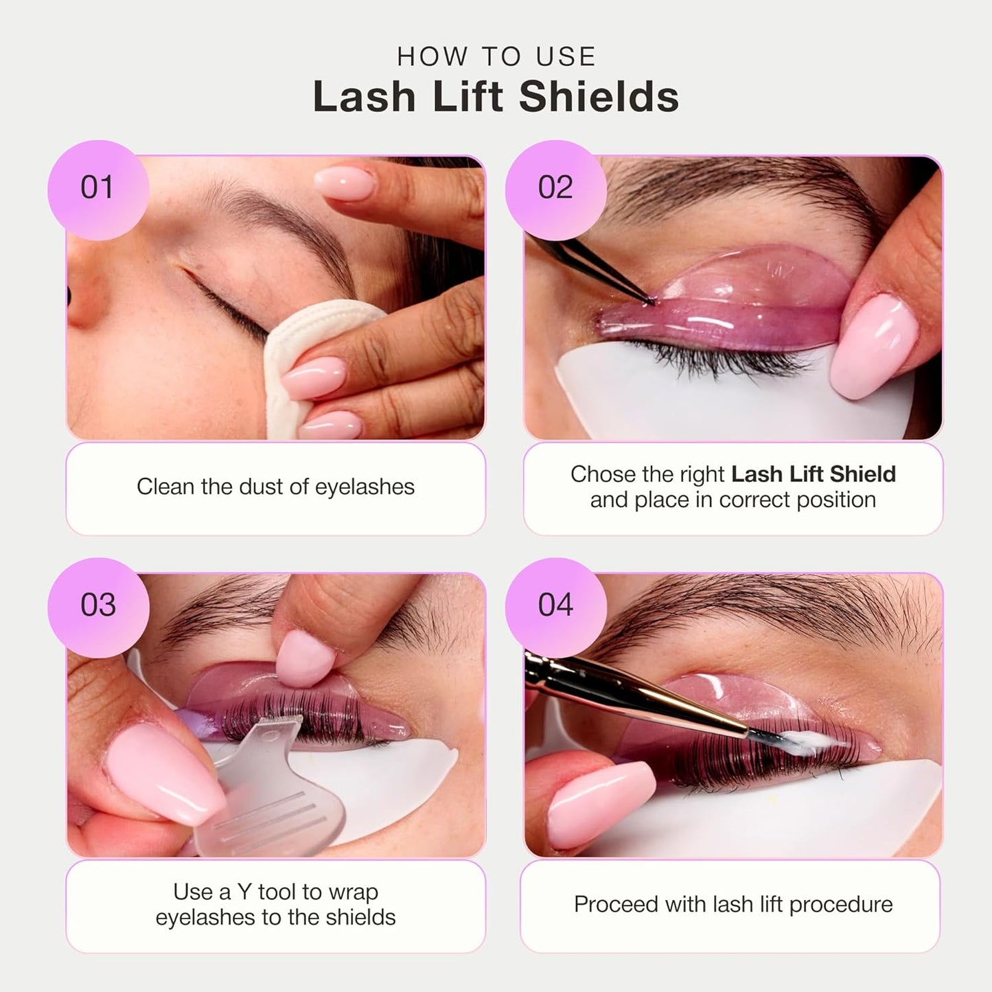 Curacoro Lash Lift Rods, 14 Pcs/7 Sizes Lash Lift Shields, Lash Lift Pads for Eyelash Curling and Lifting, Reusable Silicone Lash Rods For Eyelash Perm Lamination