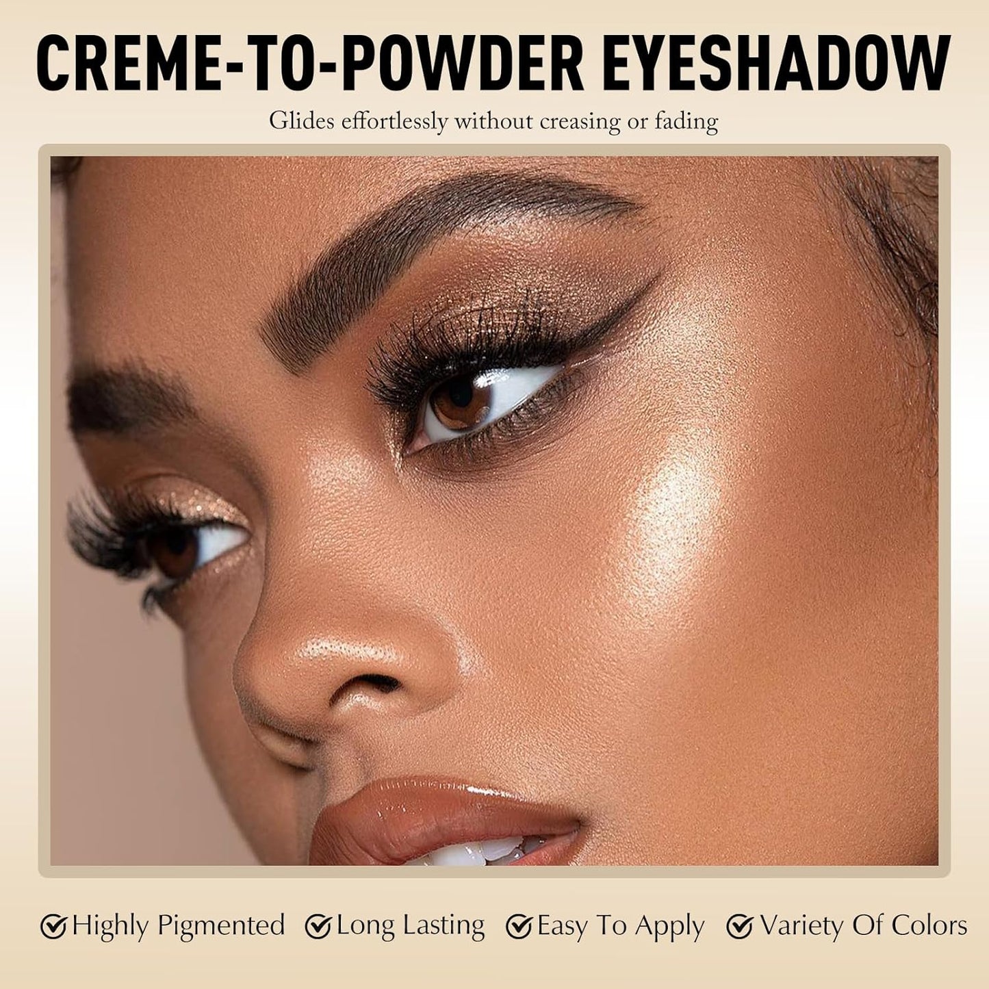 Glitter Eyeshadow Stick - Taupe Shimmer Long Lasting Cream Eye Brightener Shadow Pencil Buildable Sparkling Face Highlighter Makeup, Lightweight Waterproof & Smudge Proof for Easy Application