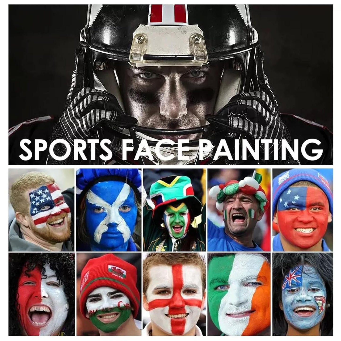 Black Body Paint, Foundation Cream Makeup, Face and Body Paint Stick for Halloween Joker Zombie Vampire Skeleton Skull Special Effects Mime Makeup (07# Black)