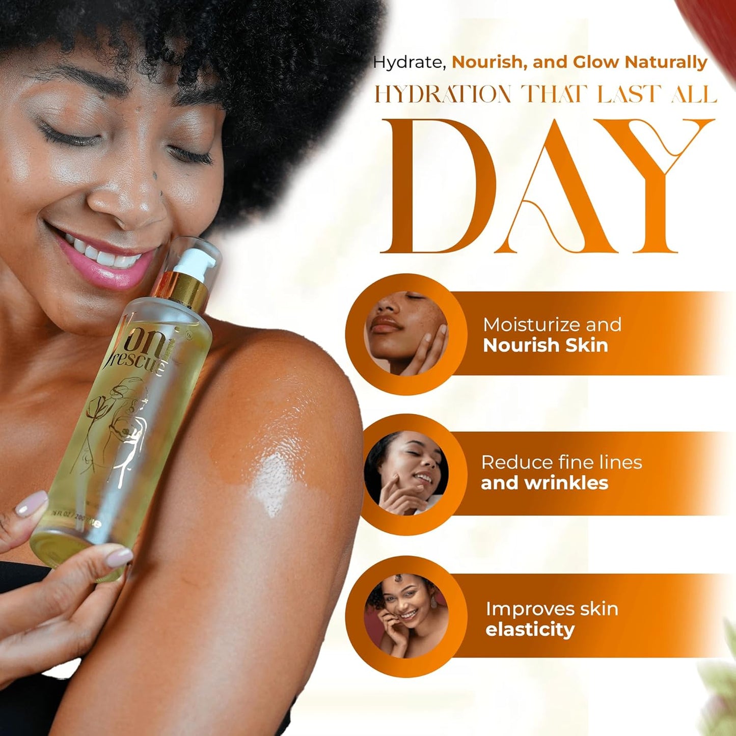 After Shower Body Oil for women | Daily Skin Moisturizer with Apricot, Jojoba, Avocado & Vitamin E Oil | Hydrating & Nourishing for all Skin types | Anti-Aging | 6.76 oz | Peach