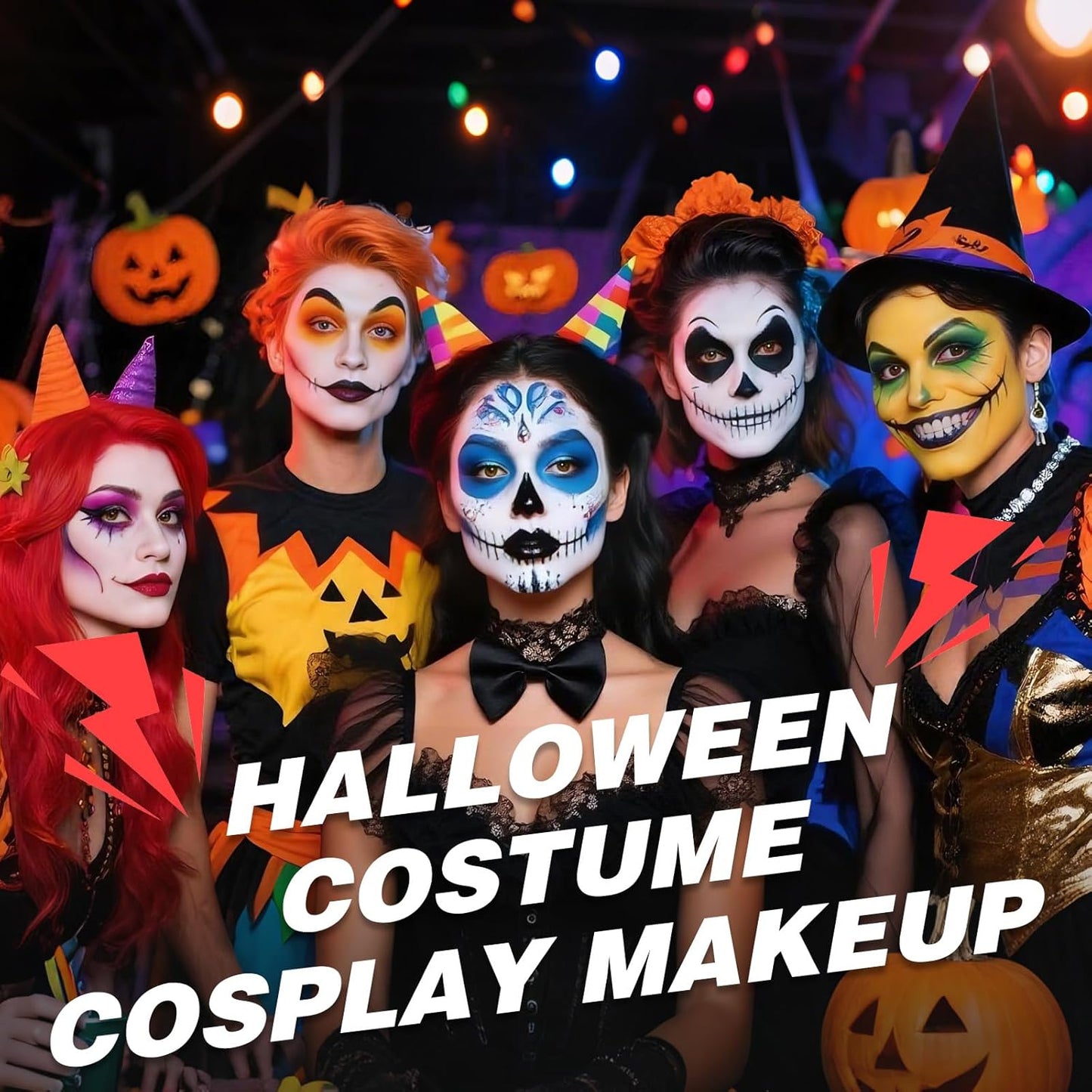 5PCS Black Face Body Paint Stick, Oil Based Face Painting Kit for Halloween Gothic Skull Skeleton Costume Cosplay Makeup, Sports Eye Black for Football, Baseball, Softball - Anti Glare Eye Stick -