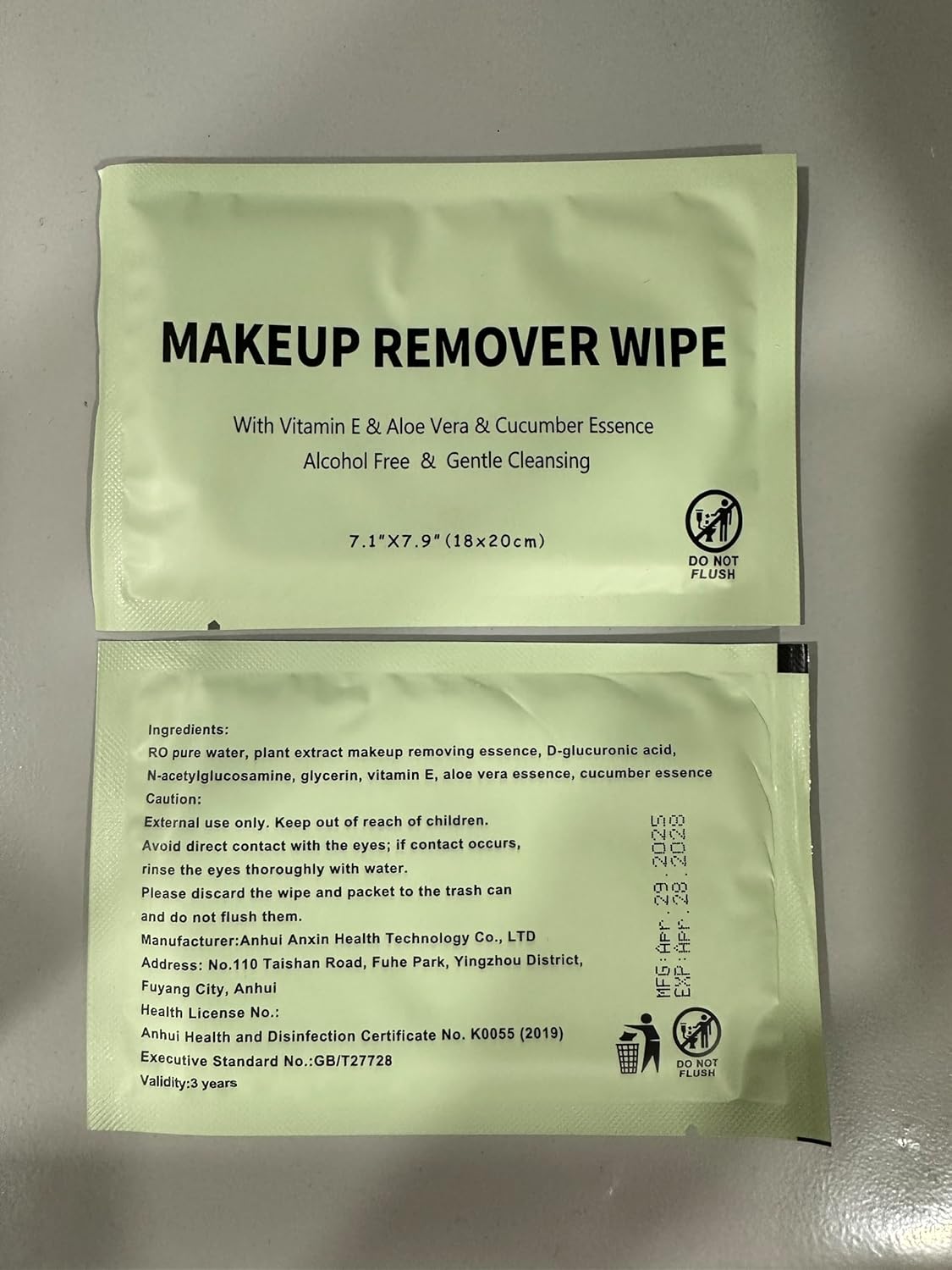 Makeup Remover Wipes Individually Wrapped, 120 Pcs Facial Cleansing Towelette Travel Size, Alcohol-Free, Gentle for Removing Makeup, Oil, Dirt