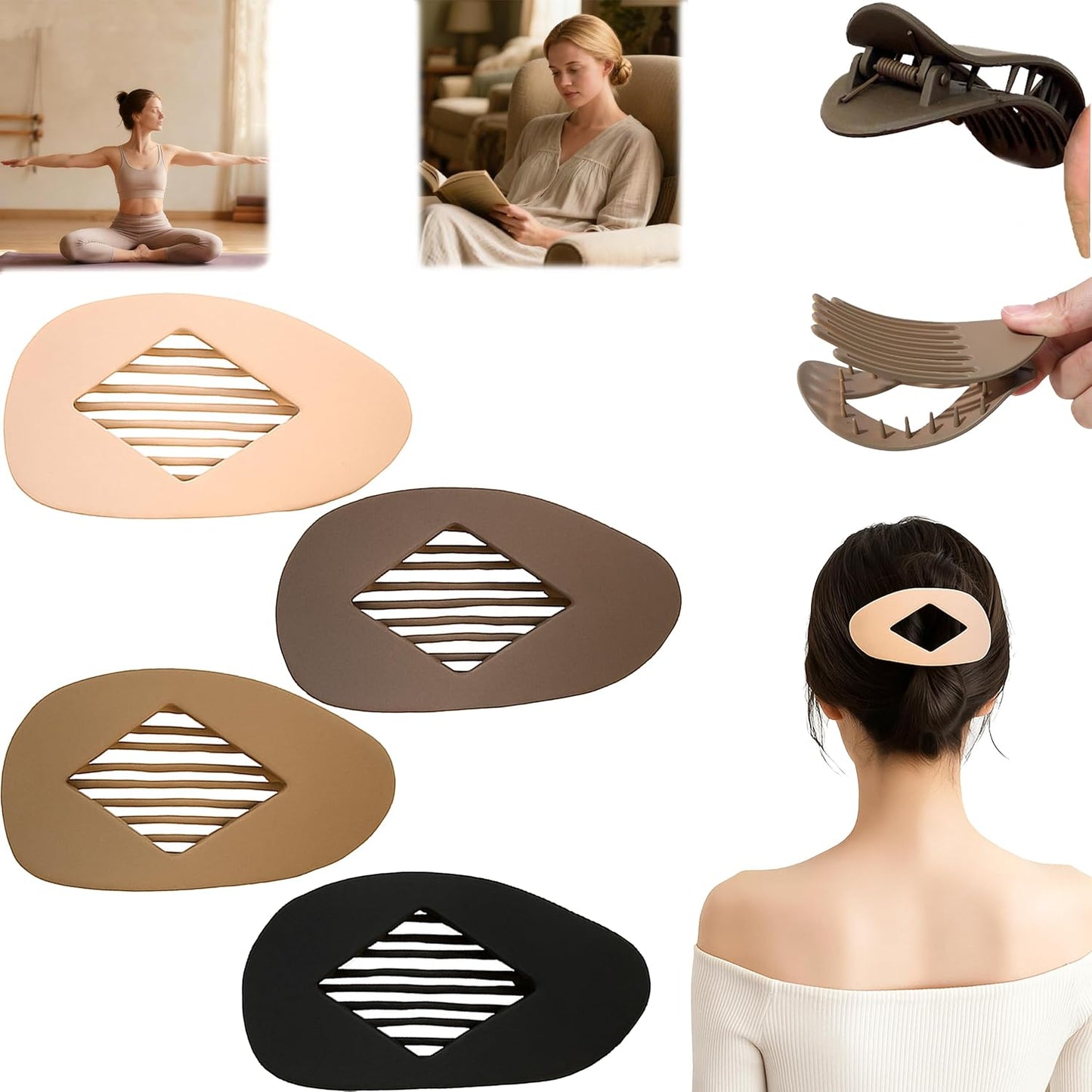 Matte Duckbill Hair Clips, Simple Elegant Duckbill Hairpin, Minimalist Geometric Hair Clip Made of Premium ABS Resin, Lightweight & Durable, Perfect for Office, Travel & Daily Wear (Set A)