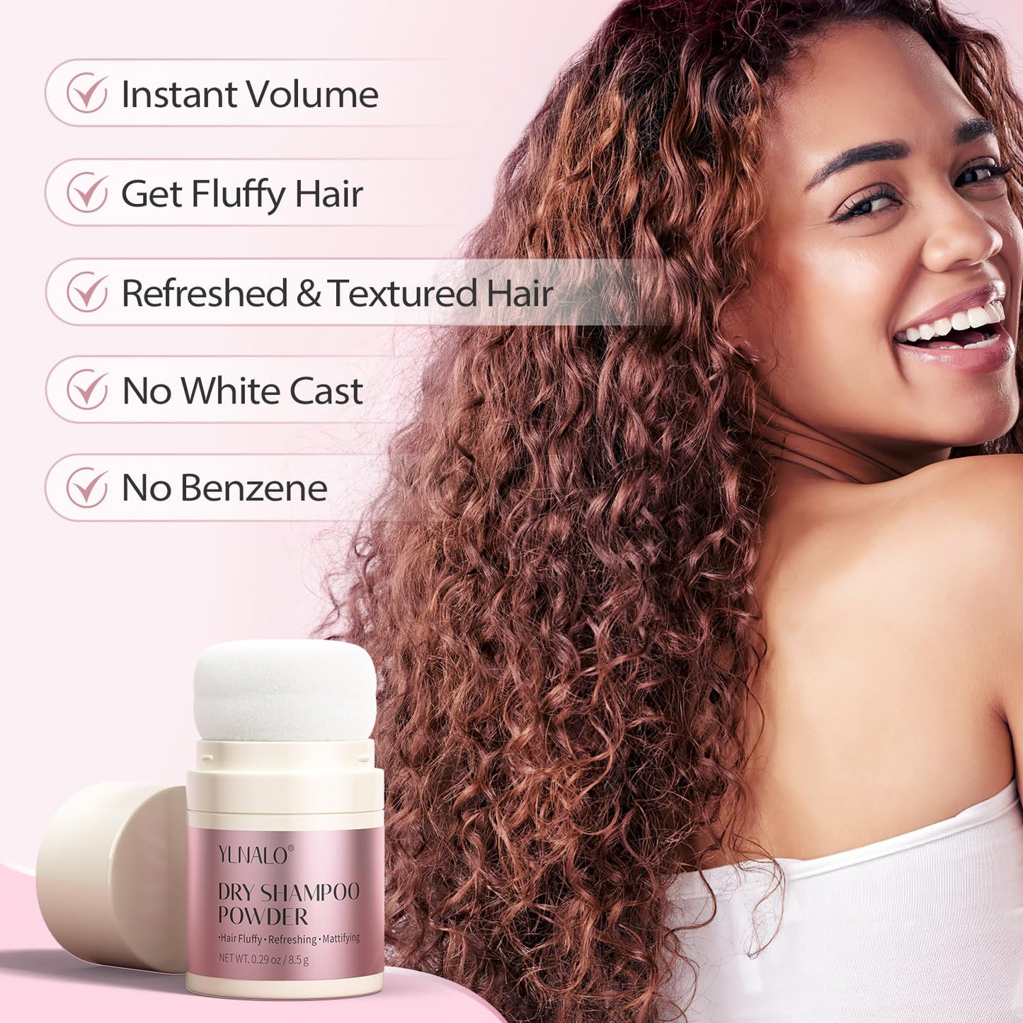 YLNALO Dry Shampoo Powder, Mattifying Root Fuller Looking Refreshing Hair, Vegan, Non-aerosol, No White Cast, Travel Size Dry Shampoo Suitable for Women and Men, 0.29 Oz