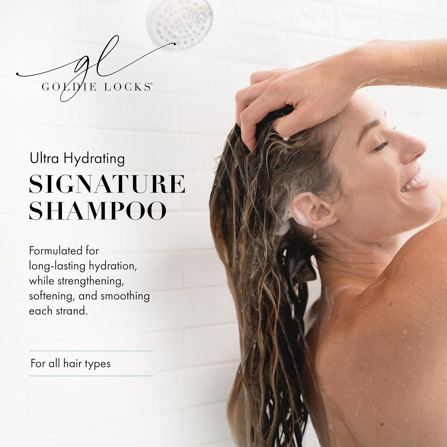 Goldie Locks Ultra Hydrating Shampoo - Sulfate-Free Moisturizing Formula - Maintains Texture and Shine - Safe for Extensions and Color-Treated Hair - Protein-Free - 33.8 fl oz