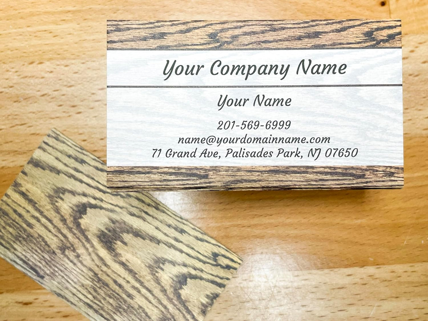 Custom Premium Business Cards 100 pcs Full color - Printed on 16pt(350gsm) or14pt (308gsm) Classic matte paper, Made in The USA (Kraft-Wood)