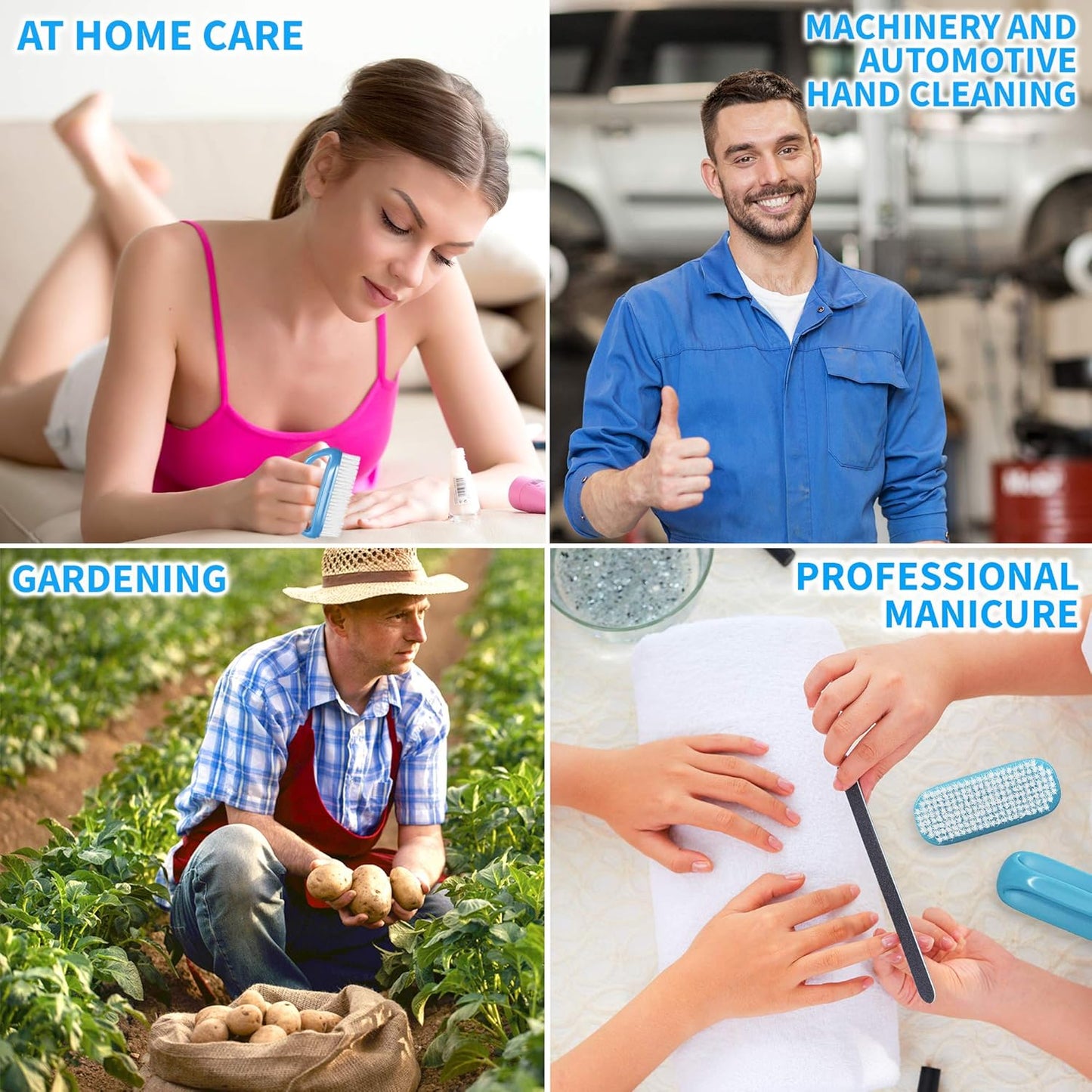 Konex Perfect-Grip Large Hand and Nail Brush 4" X 2-1/4" X 1-1/2" (Blue)