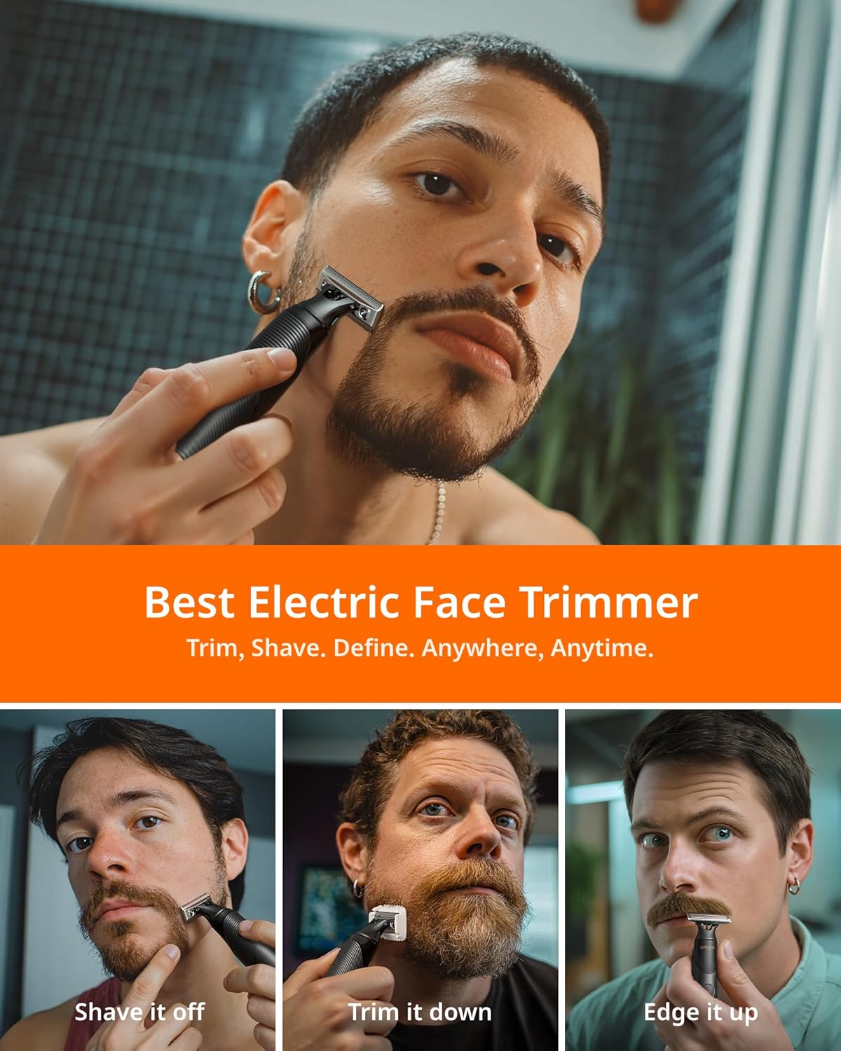 [2025 Upgraded Beard & Body Hair Trimmer for Men [All-in-One] USB-C Fast Charging, Groin & Ball Hair Painless Electric Shaver, Travel Razors, Waterproof Wet/Dry Groomer, Black(Lite)