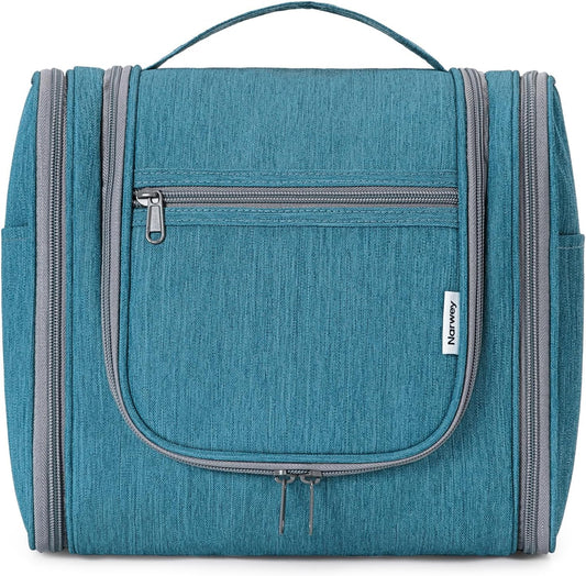 Narwey Hanging Toiletry Bag for Women Travel Makeup Bag Organizer Toiletries Bag Men for Cosmetics Essentials Accessories (Large, Teal)