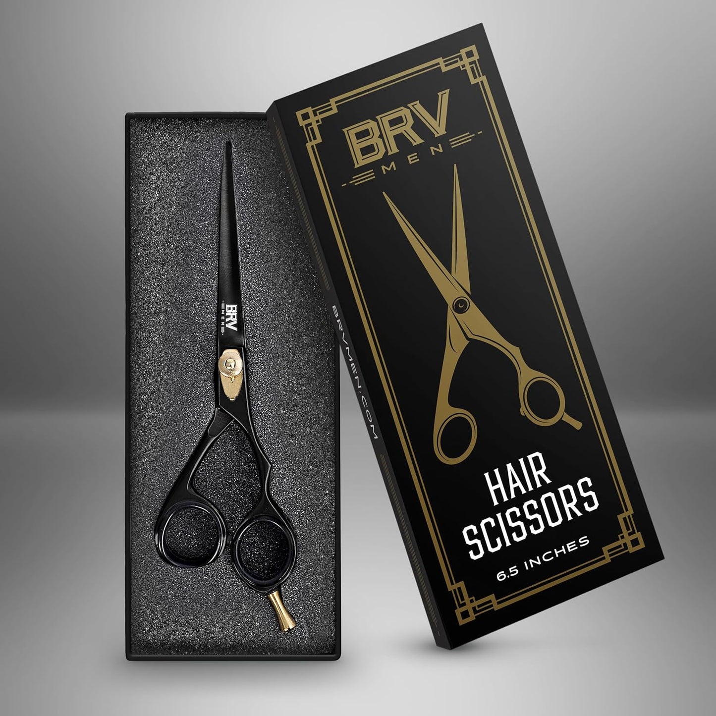 Razor Sharp Hair Scissors - 6.5" - Hammer Forged & Hand Sharpened - 100% Stainless Steel - RIGHT HANDED (Black)