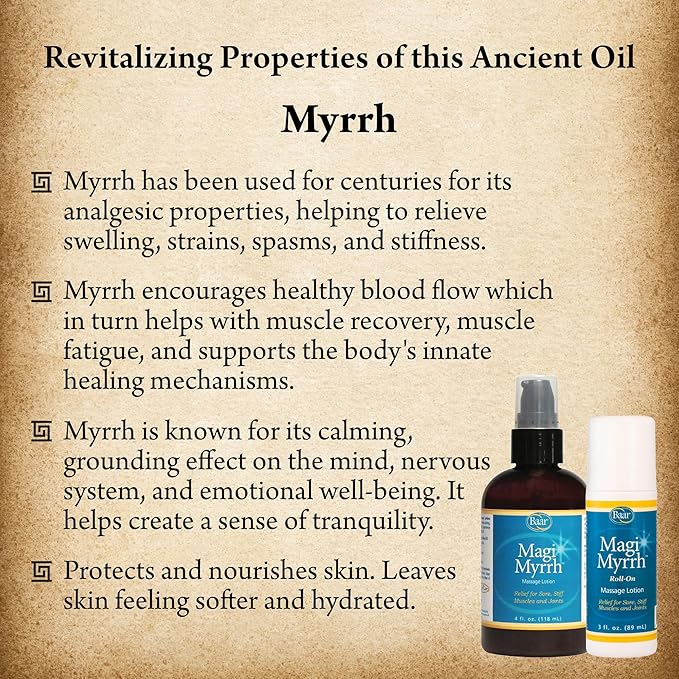 Magi Myrrh Massage Lotion Roll-On, Helps Relieve Sore, Stiff Muscles and Joints, 3 fl. oz.