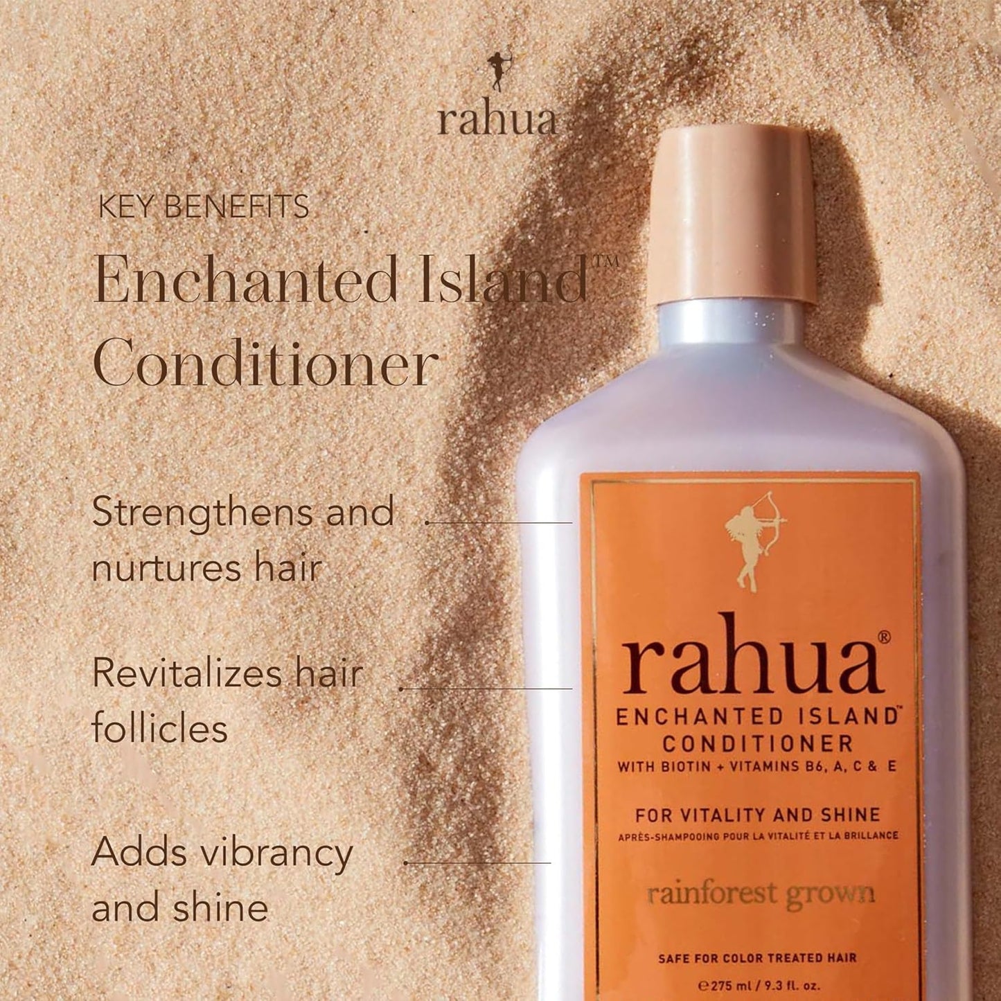 Rahua Enchanted Island Hair Conditioner, Vegan, Deep Conditioning for Medium to Thick Hair, Strengthening Formula with Biotin, Oil, Quinoa, Pomegranate, Coconut & Guava Scent, 9.3 Fl Oz