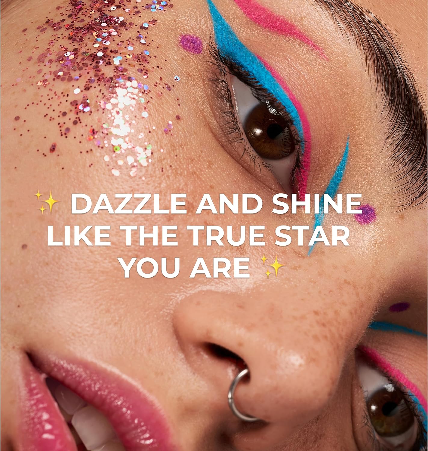 LAMEL Insta Glitter Bomb: Quick-Dry Holographic Face & Body Glitter Gel | Long-Lasting Shine & Effortless Removal | Perfect Face Glitter Makeup & Body, Hair Shimmer | Vegan & Cruelty Free -0.67 fl.oz