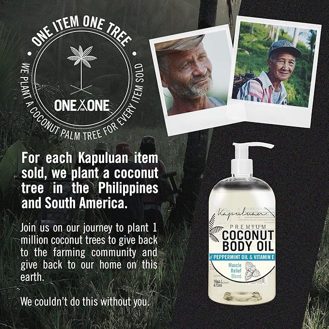 Massage Body Oil - Muscle Relief Blend with Arnica, Peppermint & Rosemary – for Muscles, Joints, Full Body Massage 8oz