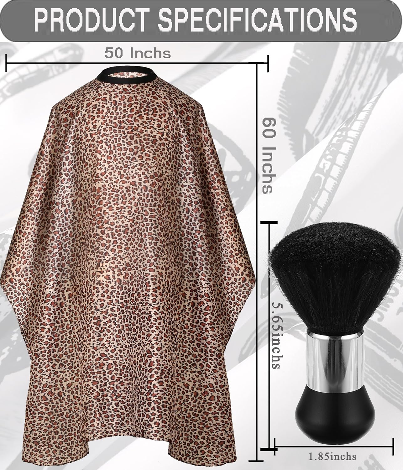 Professional Hair Cutting Cape with Neck Duster Brush, Salon Barber Cape, Hairdressing Accessories
