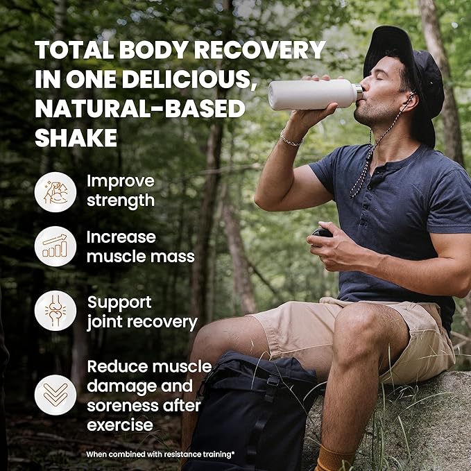 SaltWrap Protein Clinic - Total Body Recovery Shake with Collagen Peptides, HMB, Tart Cherry Extract, Pea Protein Powder Isolate, Prebiotic Fiber for Joints Natural Muscle Builder & Recovery - Vanilla