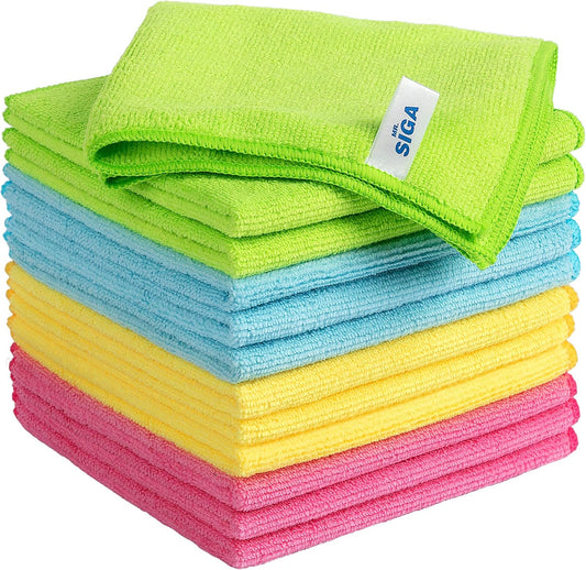 MR.SIGA Microfiber Cleaning Cloth,Pack of 12,Size:12.6" x 12.6"