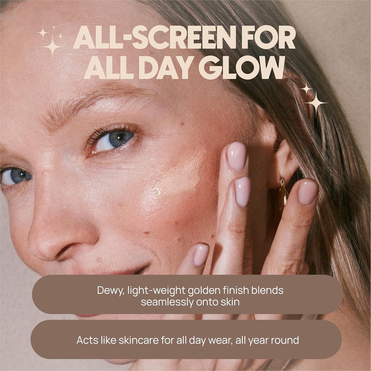 Dew Me Mineral All-Screen - Tinted SPF 30 Face Sunscreen with Hyaluronic Acid + Niacinamide for Golden Glow Dewy Finish - Dermatologist Developed, Makeup Primer Complexion Perfector - (1.7 Oz)