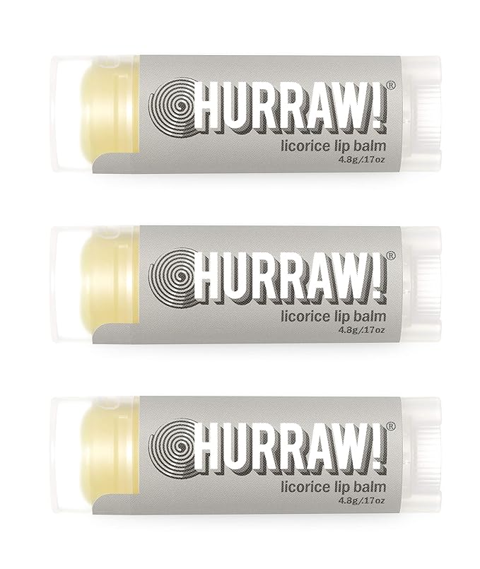 Hurraw! Licorice Lip Balm, 3 Pack: Organic, Certified Vegan, Cruelty and Gluten Free. Non-GMO, 100% Natural Ingredients. Bee, Shea, Soy and Palm Free. Made in USA