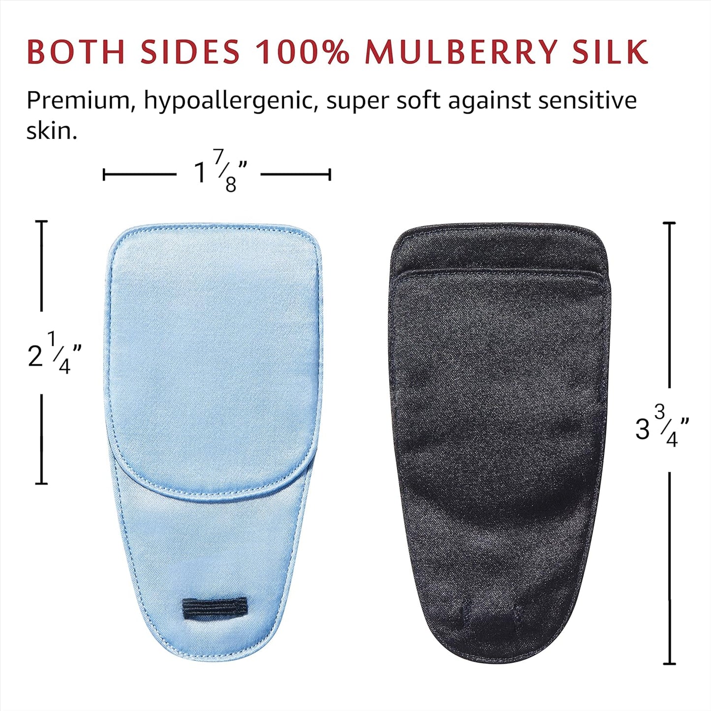 Astropic 2Pcs Silk Eye Patches for Adults Kids Glasses to Cover Either Eye (Medium, Sky Blue)