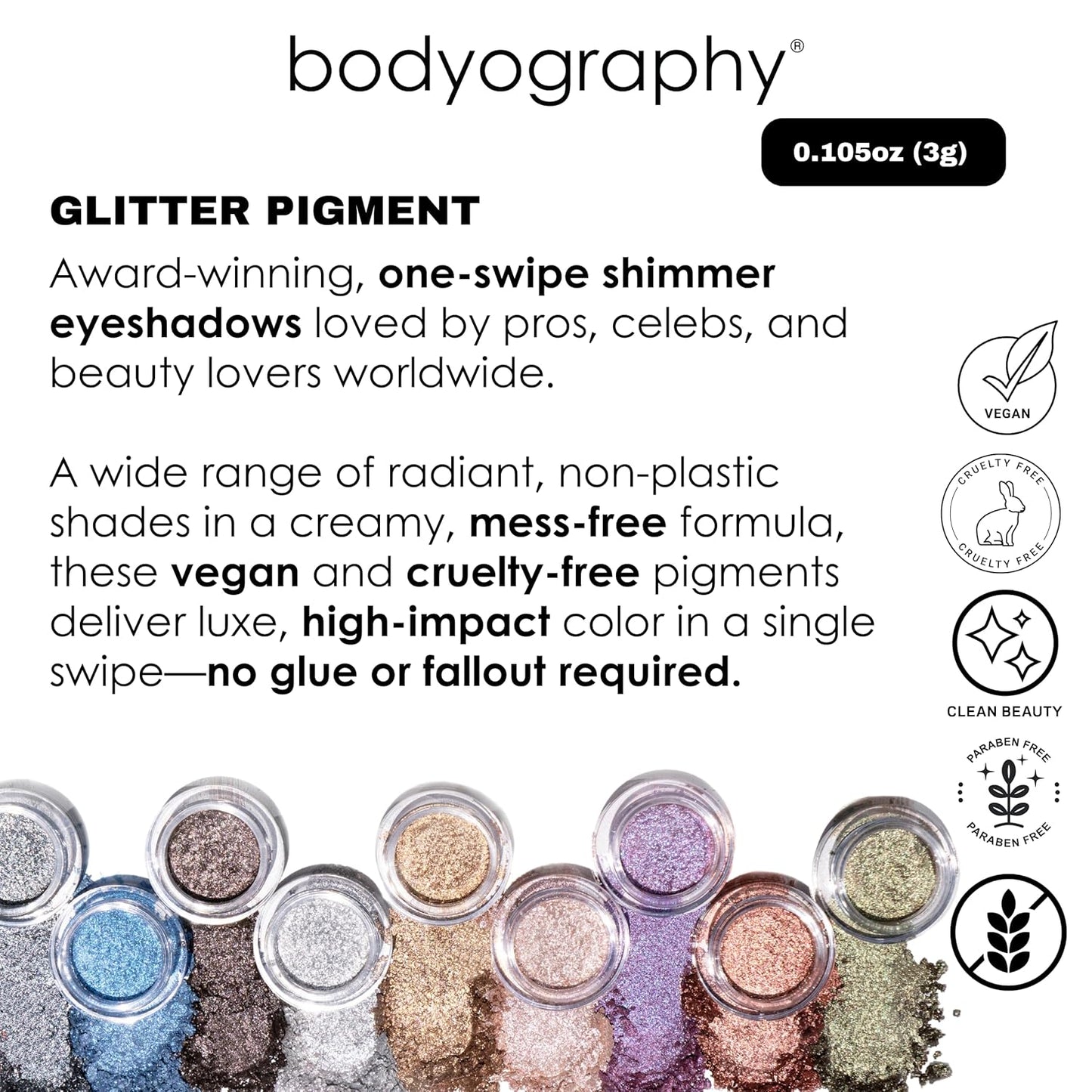 Bodyography Glitter Pigment - Prism Green-Brown for Women - 0.105 oz Eye Shadow