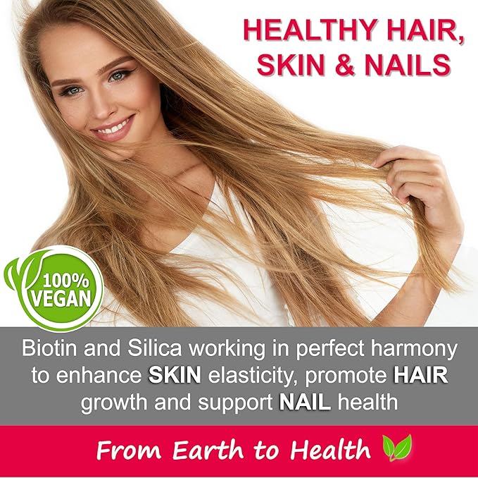 Vegan Liquid BIOTIN with Silica Pro-Collagen 12,500mcg. Supports Healthy Hair, Glowing Skin, Strong Nails. Boost Energy. For Men and Women–Concentrated Formula. Natural Cherry Flavor. 4oz