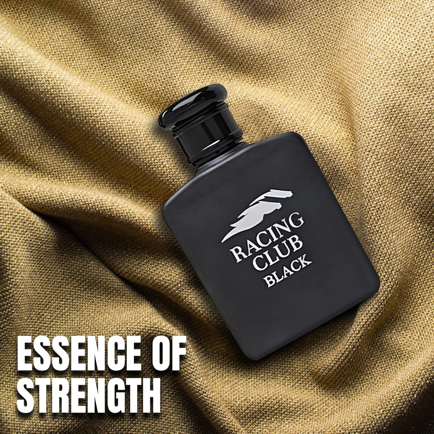 Racing Club Black Sensual Woody Fragrance for Men | Long Lasting Cologne Aromatic Scent, Eau de Parfum Natural Spray - Great Holiday Gift, 3.4 Fl Oz/100 Ml