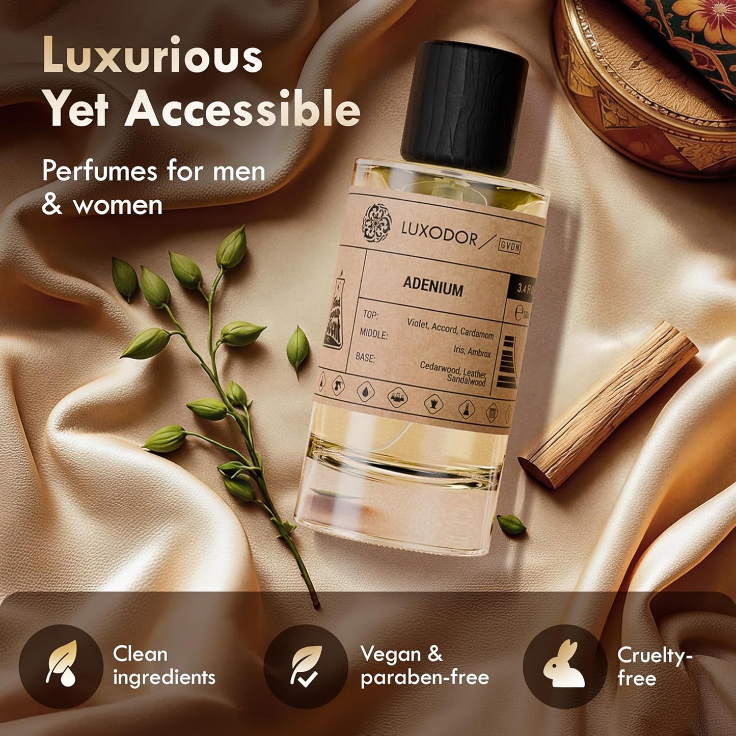 Inspired by S.antal 33 Eau De Parfum for women and men, Long Lastin, Vegan, 2-piece Bundle (Perfume Spray 3.4 fl. oz,100ml + Concentrated Perfume Oil 10ml)