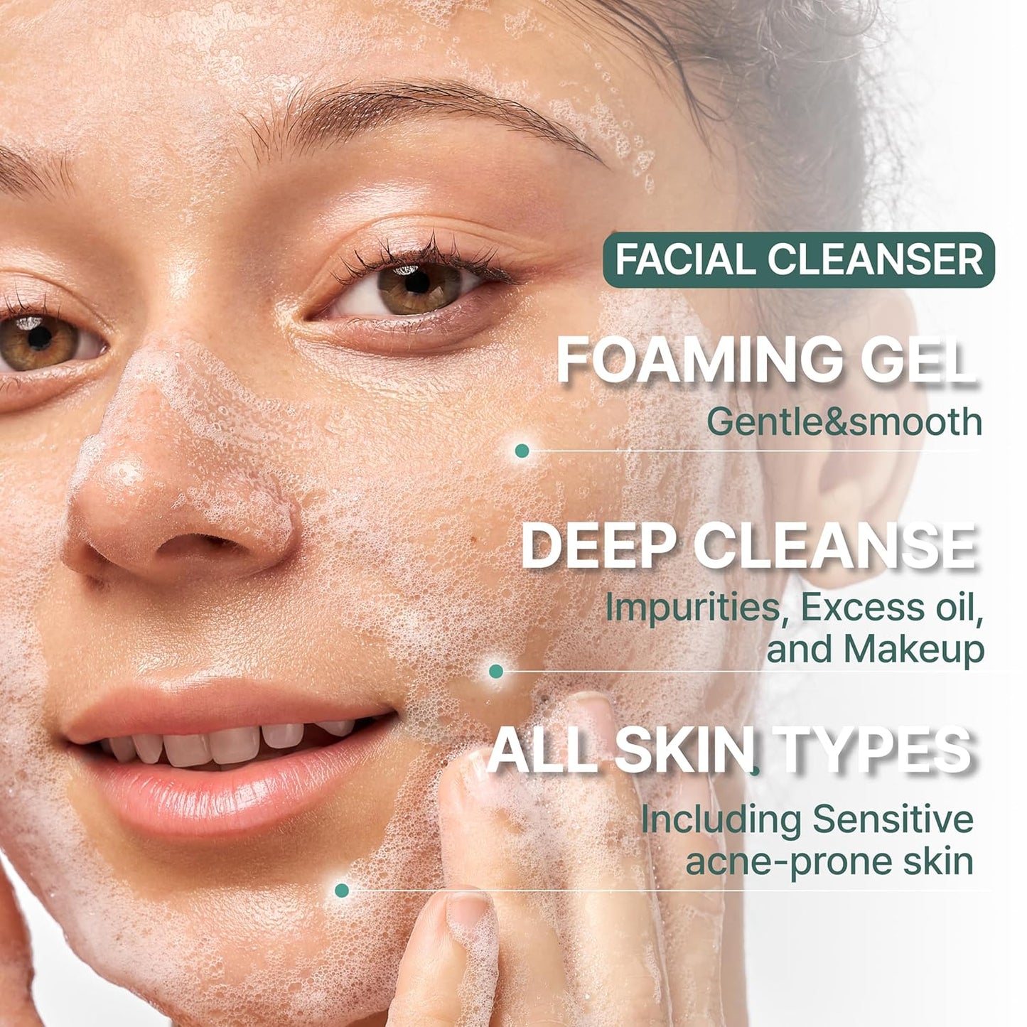 Illiyoon Gentle Deep Facial Cleanser | Low pH Gel-to-Foam Face Wash for Sensitive Skin, Hydrating Gel Cleanser & Daily Makeup Remover, Korean Skincare, 8.45 fl.oz.