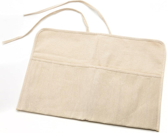 AIT Art Paint Brush Holder, Handmade From Natural Cotton Canvas, Roll Up Design Protects Your Favorite Small Brushes and Tools and Saves Space During Storage or Travel