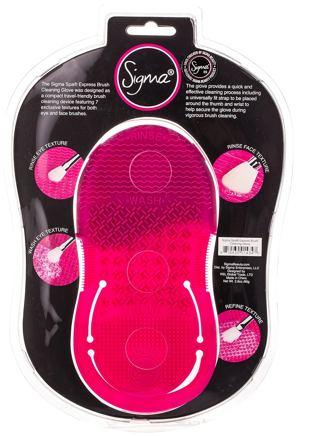 Sigma Spa® Express Travel Brush Cleaning Glove - Perfect for Cleaning Makeup Brushes On The Go