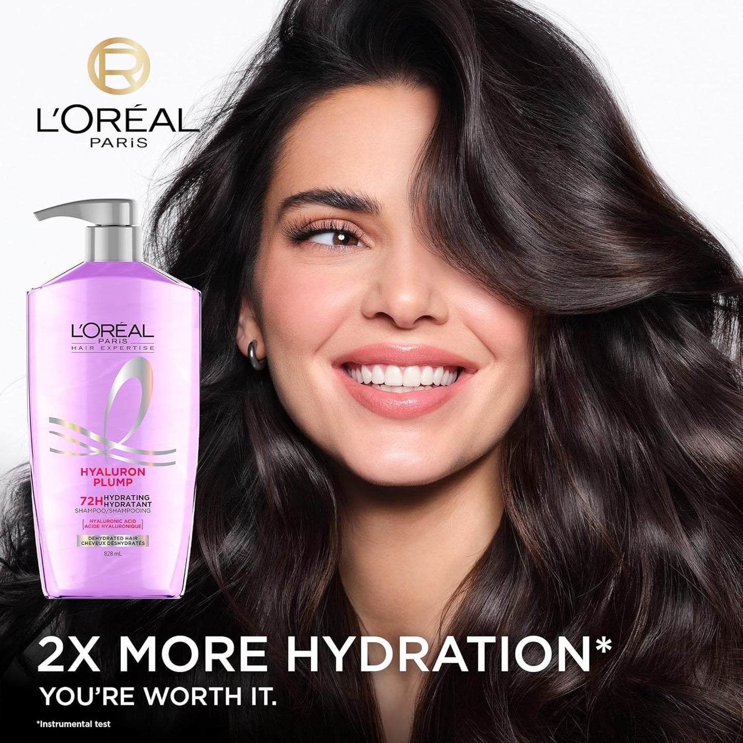 L'Oreal Paris Elvive Hyaluron Plump Hydrating Shampoo for Dehydrated, Dry Hair Infused with Hyaluronic Acid Care Complex, Paraben-Free, 26.5 Fl Oz
