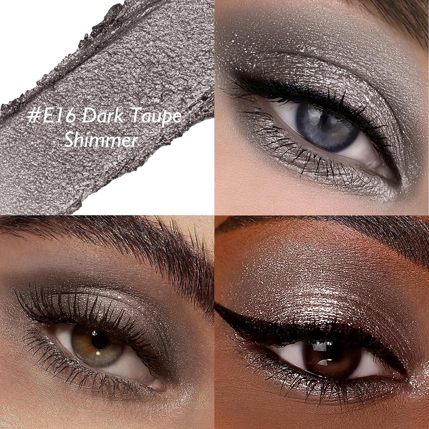 Glitter Eyeshadow Stick - Dark Taupe Shimmer Long Lasting Cream Eye Shadow Pencil Buildable Sparkling Face Highlighter Makeup, Lightweight Waterproof & Smudge Proof for Easy Application