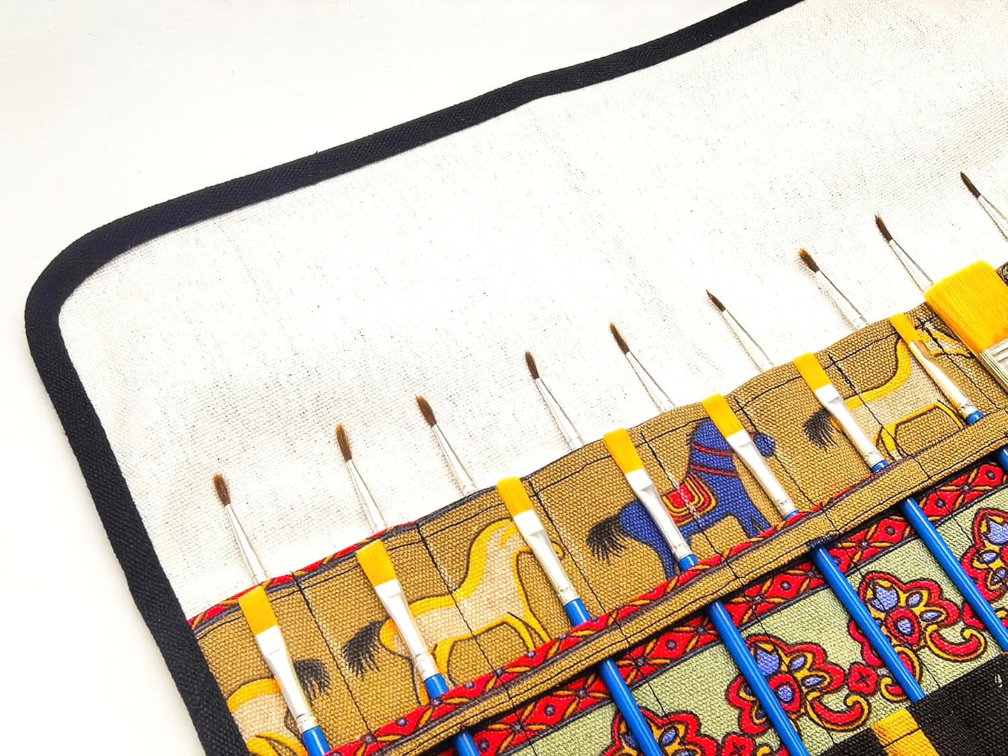 Funny live Paint Brush Holder Art Supplies, Artist Paint Brush & Storage Organizer Roll-Up Case Bag, Protect Acrylic Oil Watercolor Paintbrushes (Blissful Tree 20 Slot Pockets)