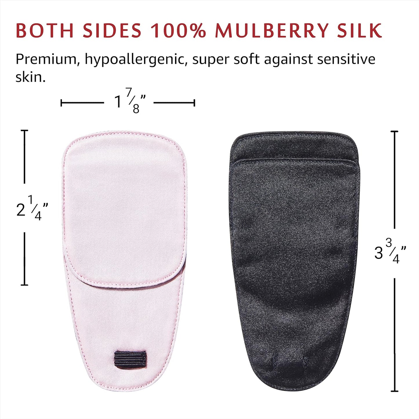 Astropic 2Pcs Silk Eye Patches for Adults Kids Glasses to Cover Either Eye (Medium, English Rose Pink)