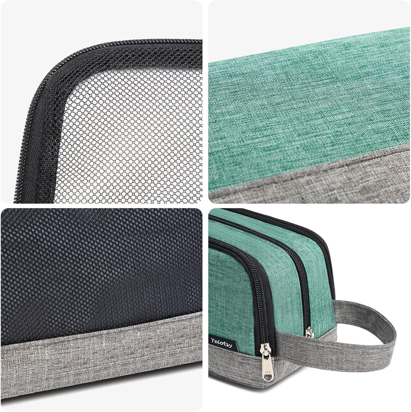 Yeiotsy Men's Travel Toiletry Bag – Color Clash Dopp Kit with Mesh Pockets, Durable Shaving Organizer for Gym, Camping & Weekend Trips