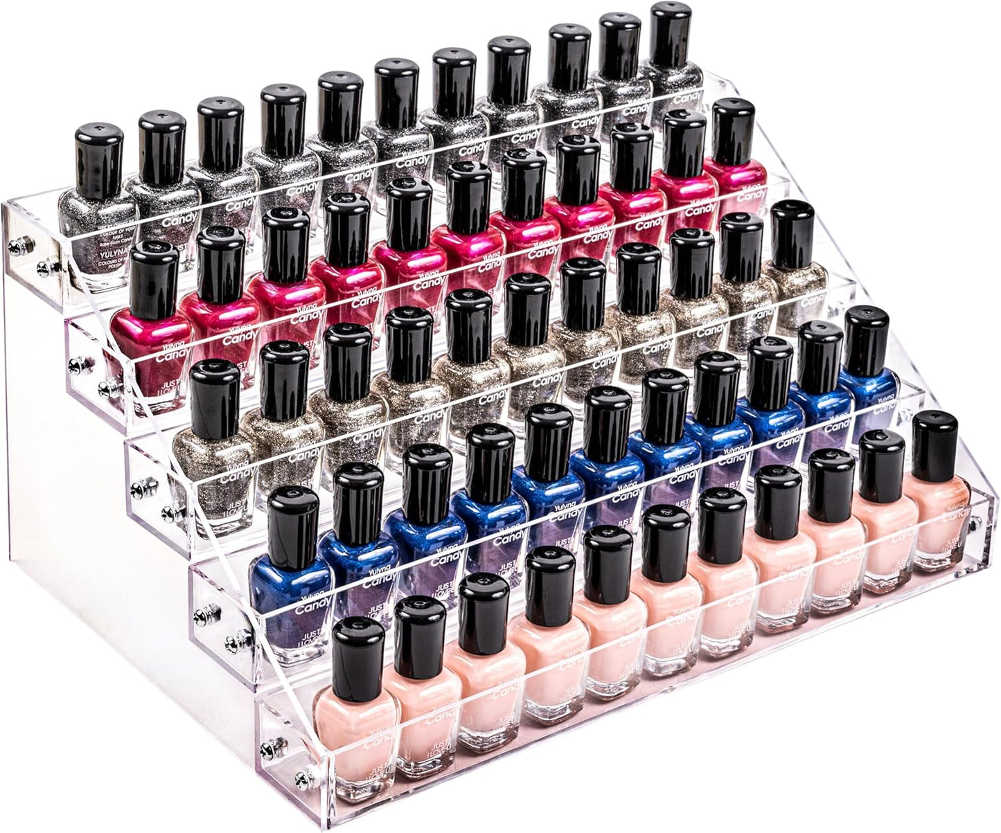 Kingtaily Nail Polish Organizer, 5 Layers Acrylic Display Rack, Cosmetics Storage, Unisex