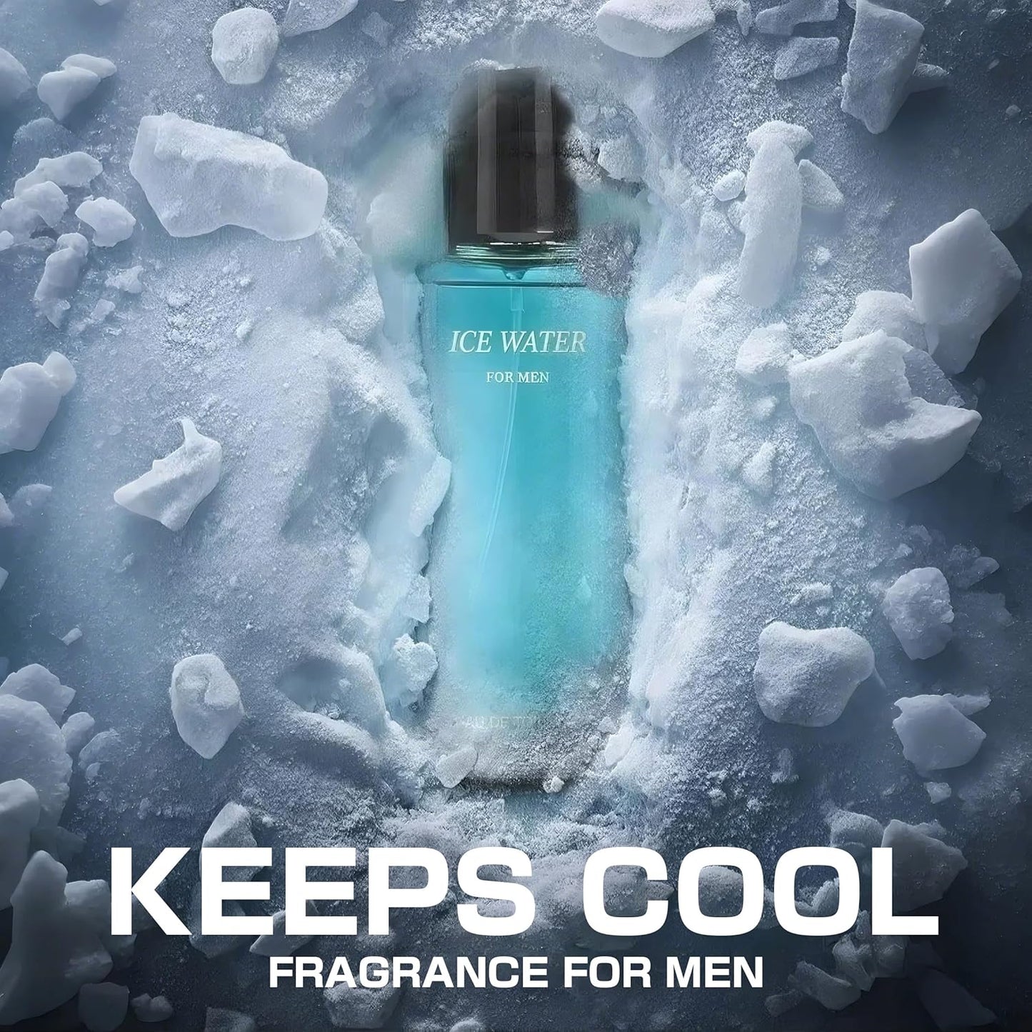 Ice Water Men Cologne 3.4 Fl Oz Eau De Toilette Spray,Notes of Coriander, Mint, Lavender & Amber – Long Lasting Perfume for Men Daily Use