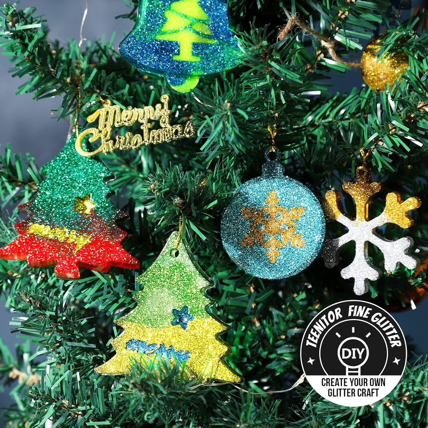 Teenitor Fine Glitter, 32 Jars, Each 8g GlitterAssorted Set for Color Arts and Craft , Eyeshadow, Makeup, Nail Art Pigment