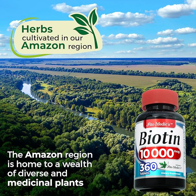 FITO MEDIC'S Lab | biotin 10000mcg |360 tab | biotin | biotin Supplement | biotin Vitamins | biotin Pills | biotina para el Cabello | biotin Tablets | Ultra high Absorption.