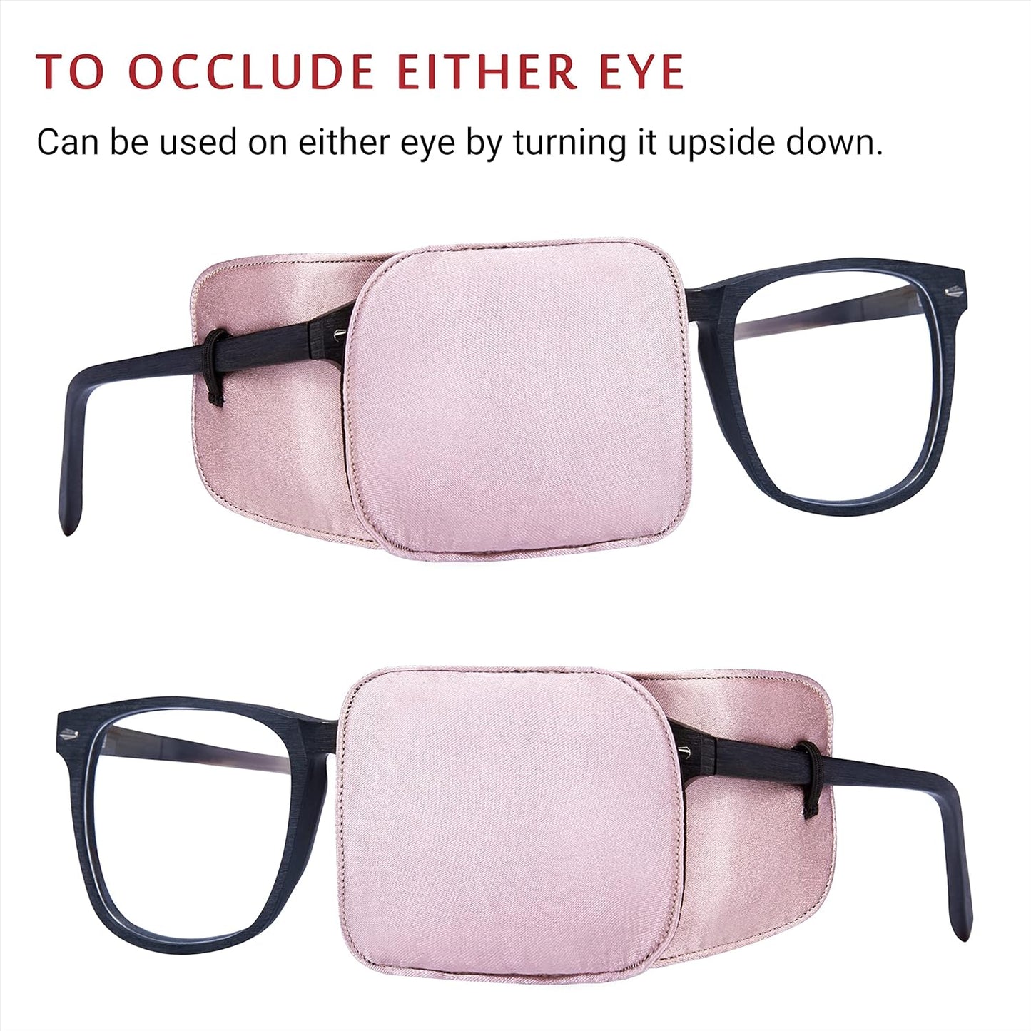 Astropic Large Silk Eye Patch for Adults Kids Big Glasses to Cover Either Eye (Large, Dusty Rose Pink)