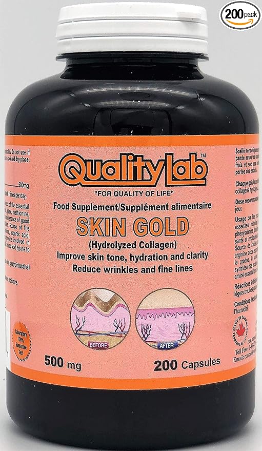 Skin Gold 500 mg 200 Capsules (Made in Canada)