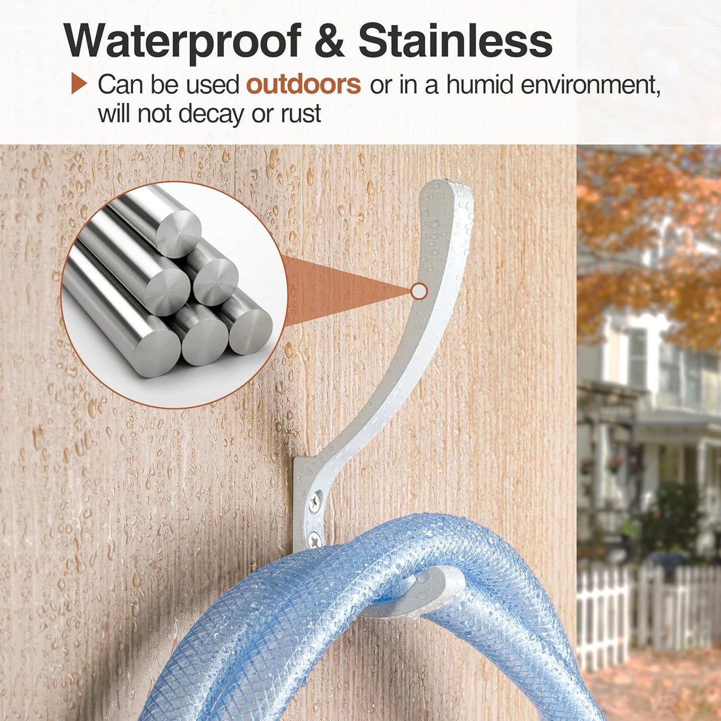 4 Pack White Large Wall Hooks Hanging Heavy Duty, Coat Hanger Hook Wall Mounted, Screw in Metal Door Hooks for Hanging Coats, Backpack, Purse, Towel