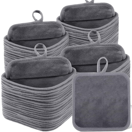 32 Pcs Makeup Remover Pads 5 x 5 Inch Soft Reusable Cloths for Eye Face Cloth Microfiber Washable Makeup Remover Towel Removal Cleaning Cloth for Women(Gray)