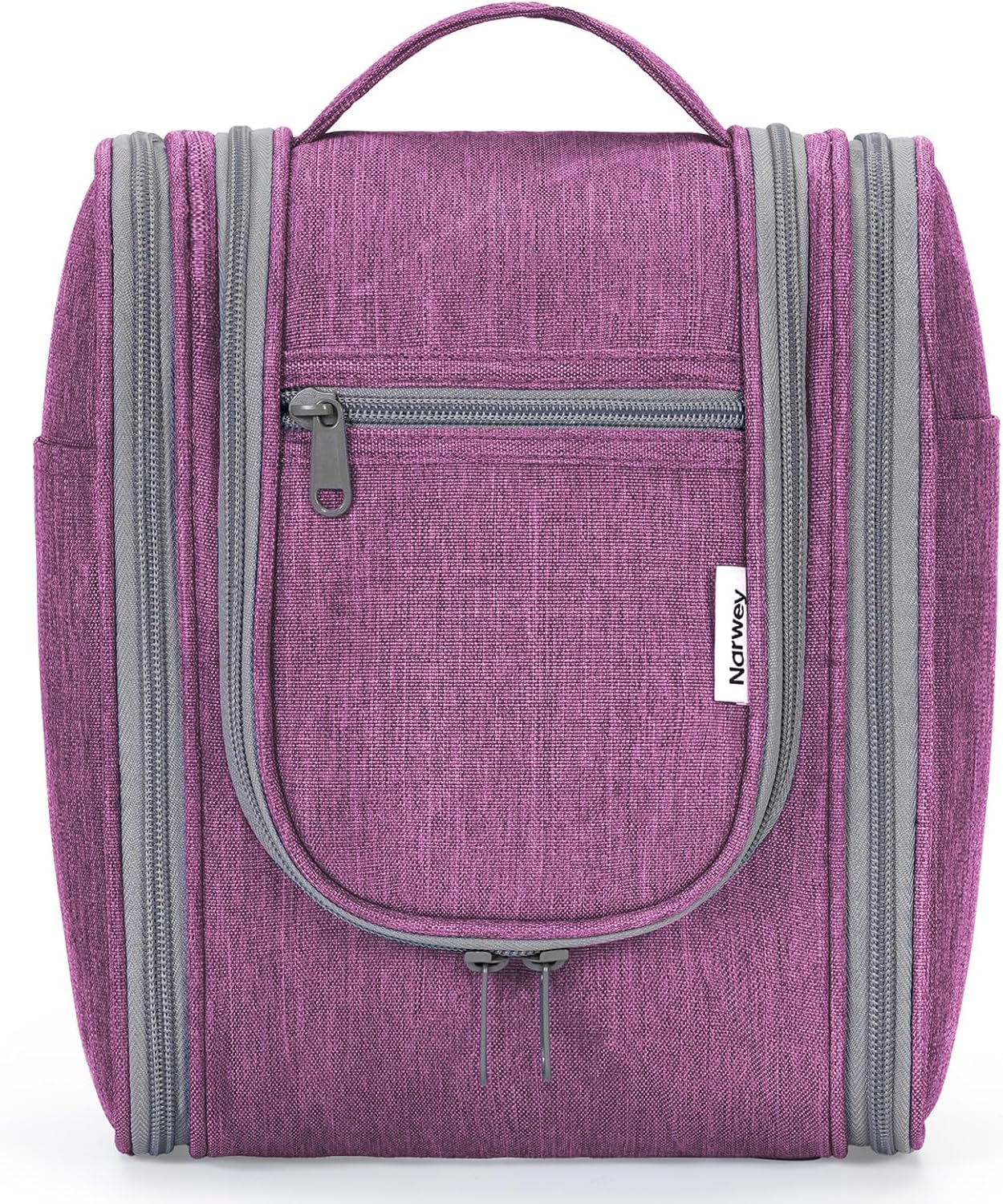 Narwey Small Hanging Toiletry Bag Women Travel Makeup Bag Organizer Toiletries Bag for Travel Size Essentials Accessories Cosmetics (Medium, Dark Purple)