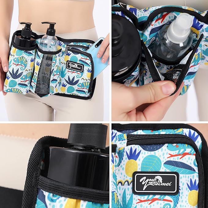 Massage Bottle Bag ，Massage Therapist Holster ，Massage Lotion Holster， Massage Oil Holster（3,bottle， Pattern design）