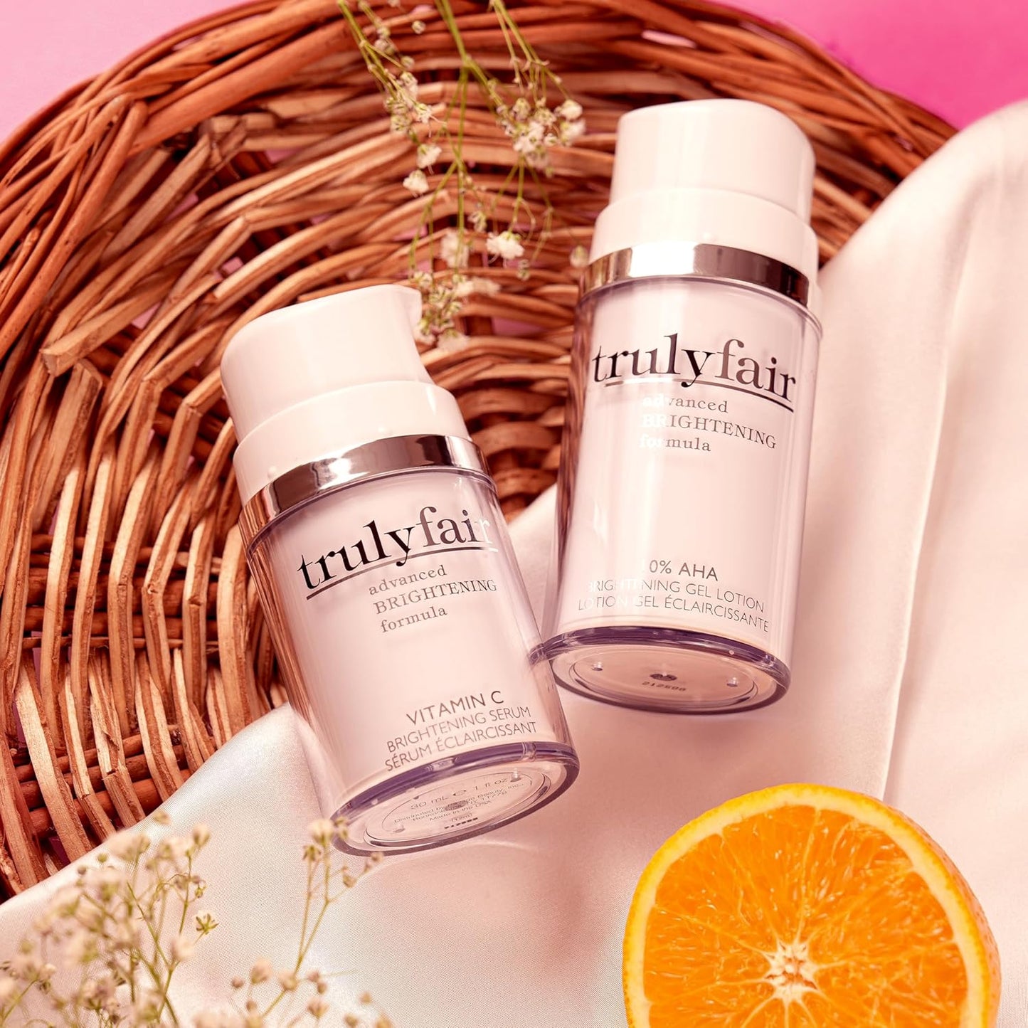 Face Brightening Kit–AHA Gel Lotion 1.7 fl oz & Vitamin C Serum 1 fl oz–Skincare Kit-Anti-Wrinkle Serum-Collagen Booster-Paraben-free - for Women