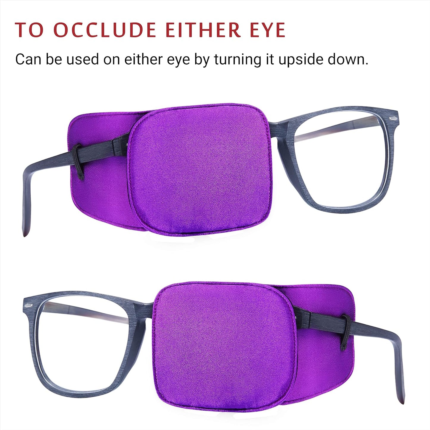Astropic Large Silk Eye Patch for Adults Kids Big Glasses to Cover Either Eye (Large, Violet)
