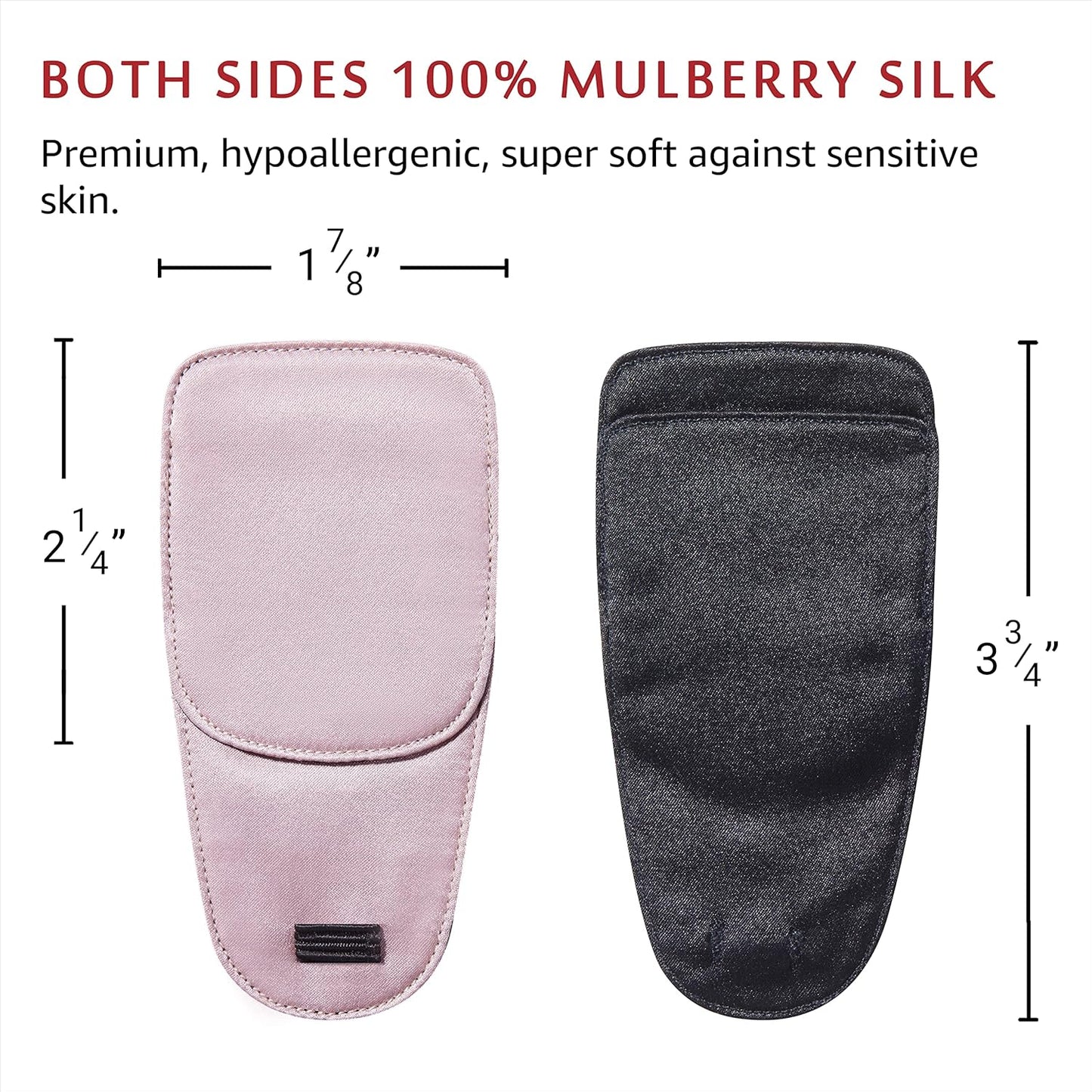 Astropic 2Pcs Silk Eye Patches for Adults Kids Glasses to Cover Either Eye (Medium, Dusty Rose Pink)